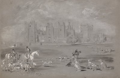 A Meet in the Grounds of Raby Castle by Peter de Wint